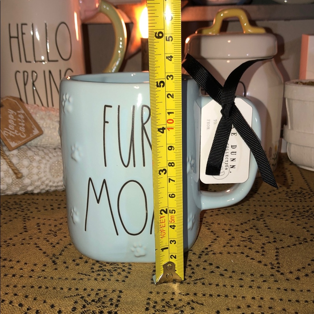Rae Dunn FUR MOM Mug Light Blue/Raised Paw Prints - Picture 8 of 10